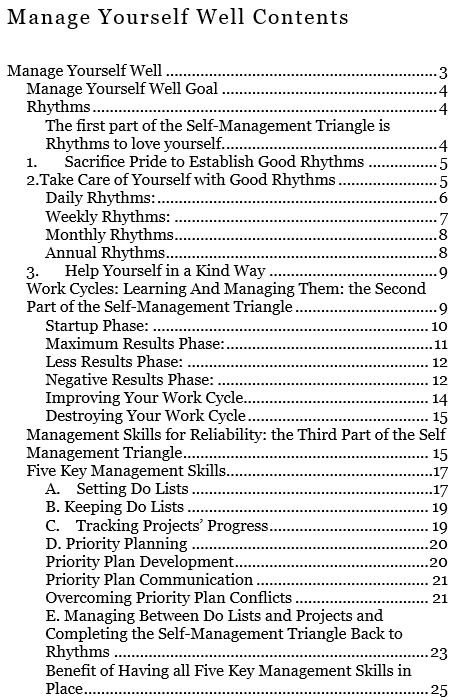 Manage Yourself Well indicator graphic
