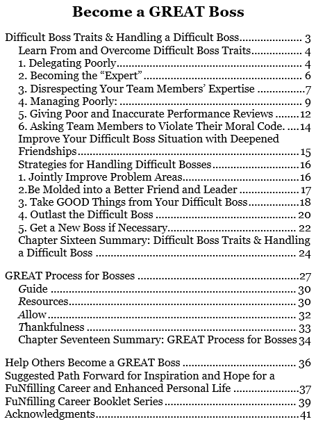 Great boss indicator graphic